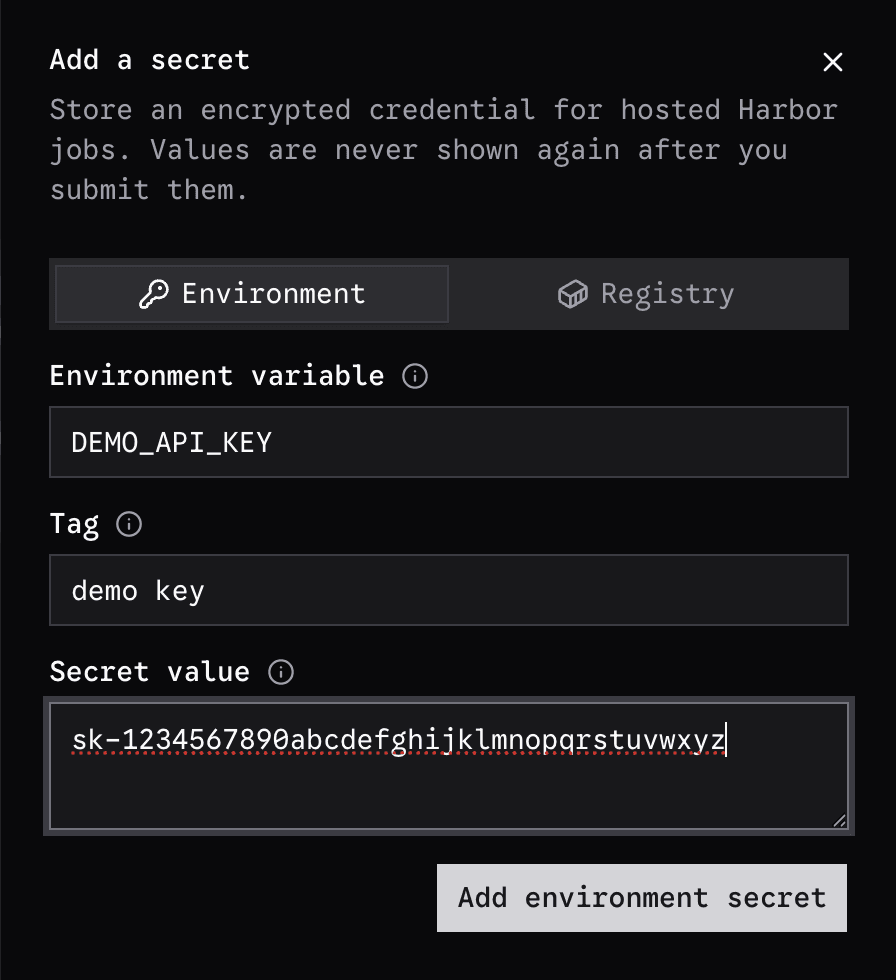 Secrets Modal