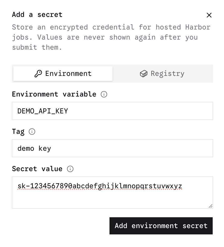 Secrets Modal