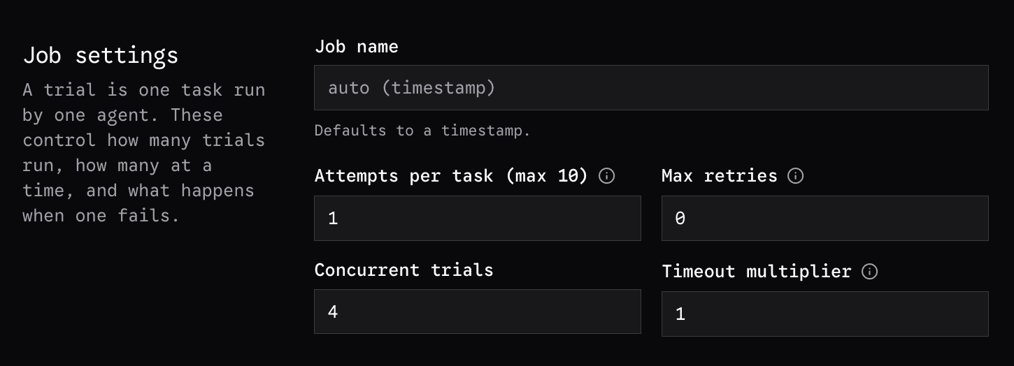 Select Job Settings